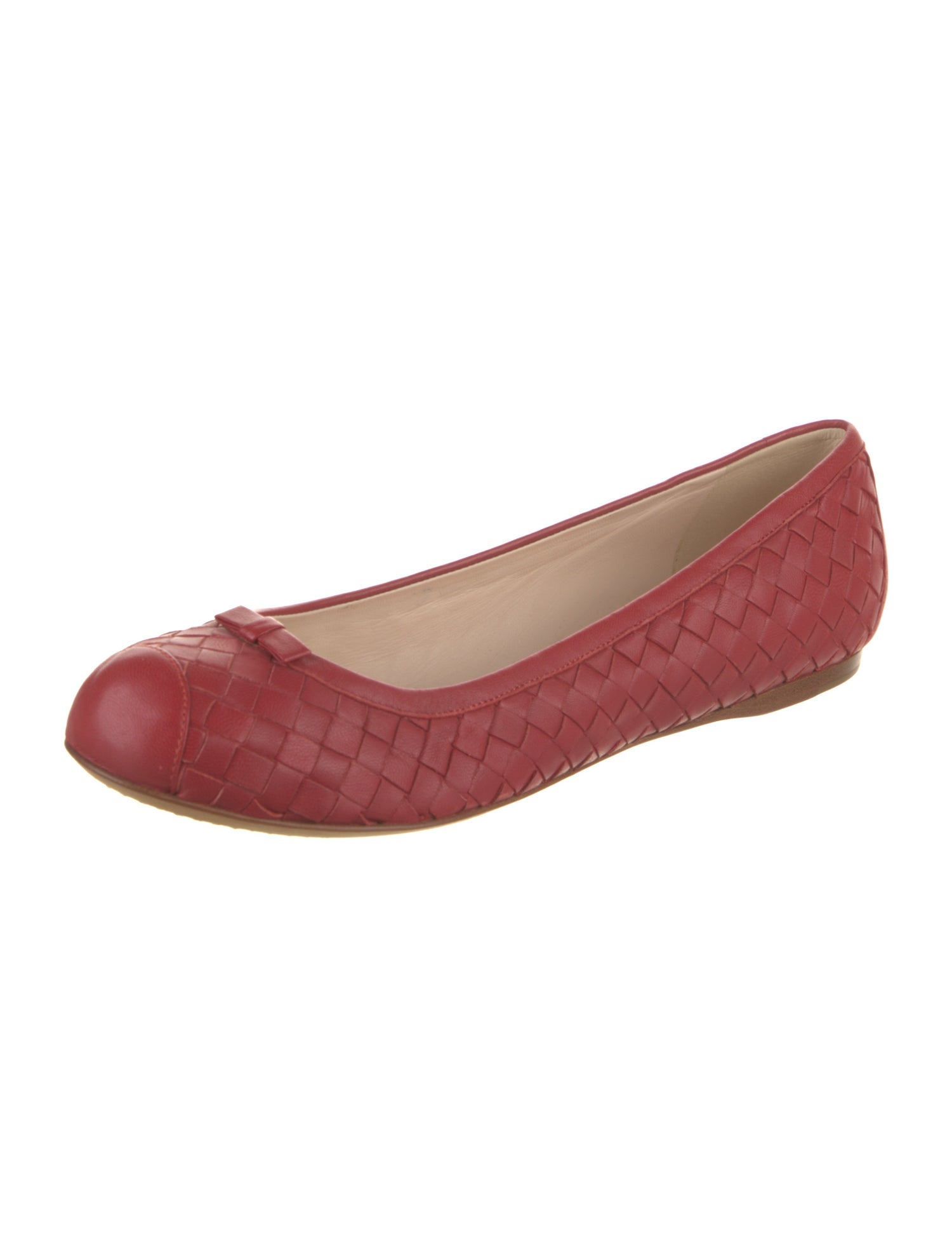 Bottega Veneta Intrecciato Weave Leather Ballet Flats