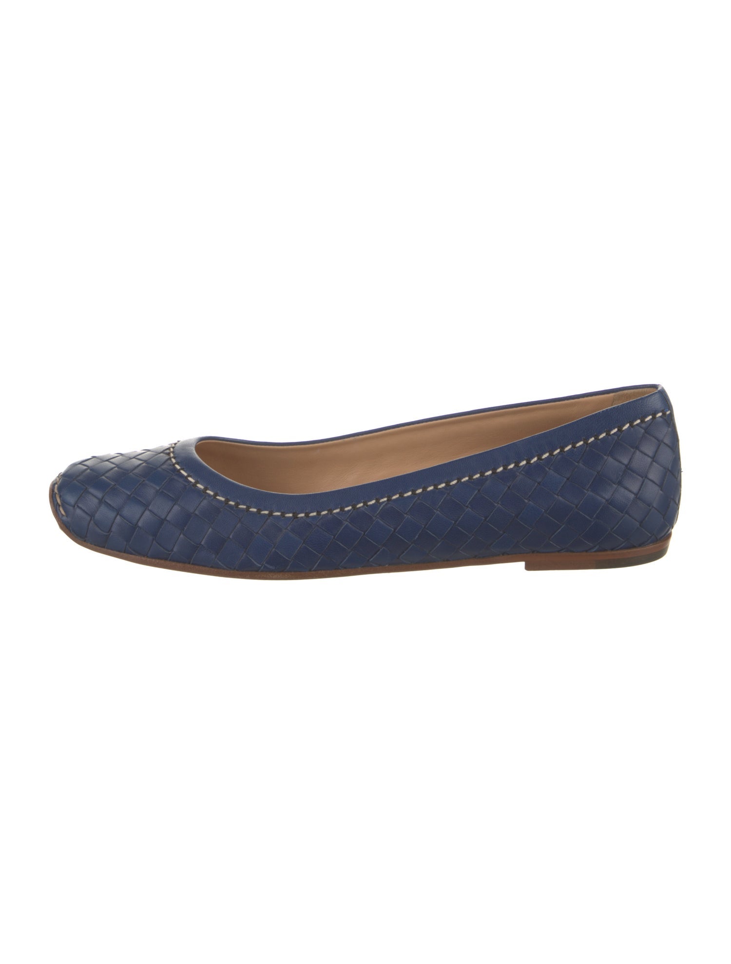 Bottega Veneta Intrecciato Weave Leather Ballet Flats