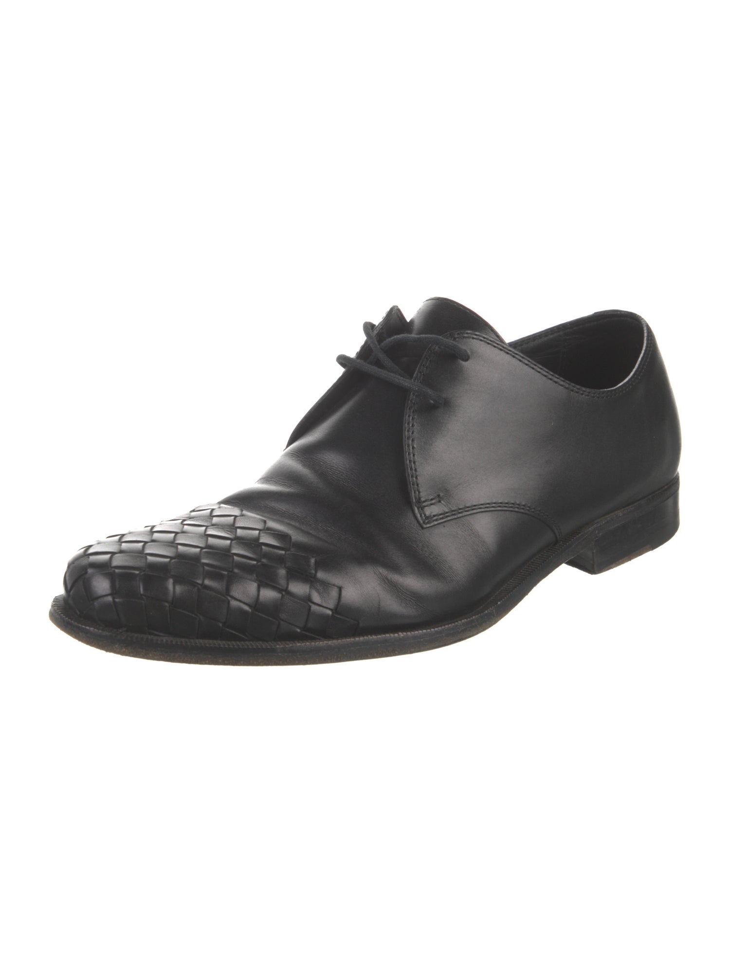 Bottega Veneta Intrecciato Weave Leather Derby Shoes