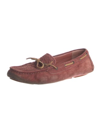 Bottega Veneta Intrecciato Weave Suede Moccasins