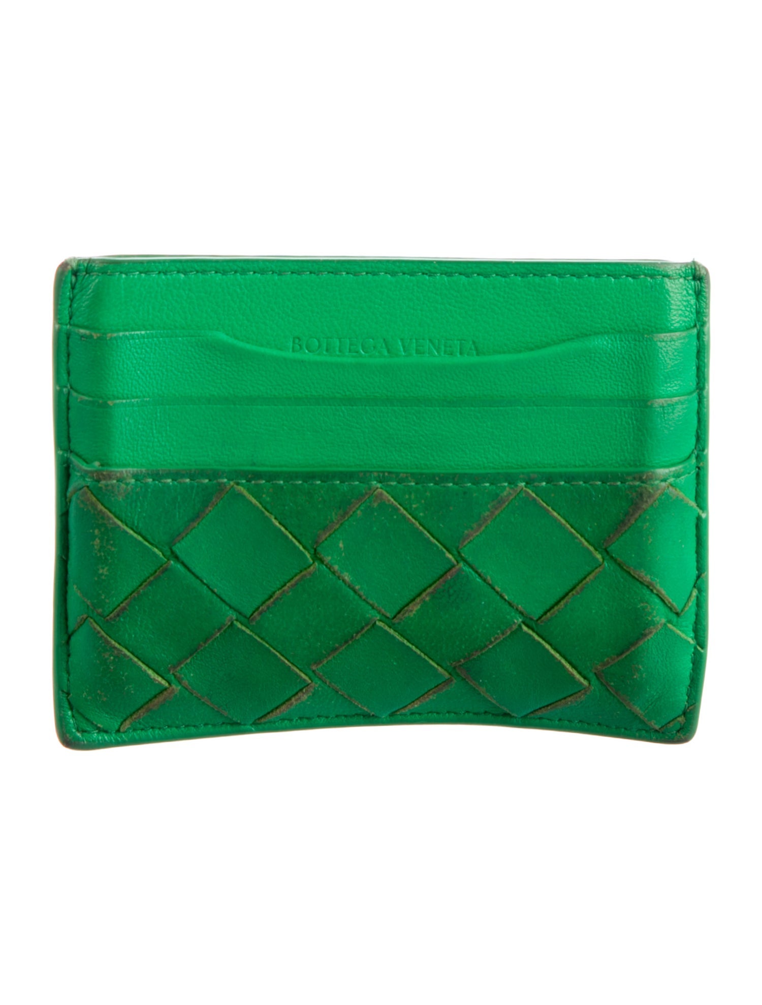 Bottega Veneta Intrecciato Weave Lambskin Card Holder