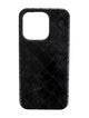 Bottega Veneta Black Pattern Printed iPhone Case 15 Pro
