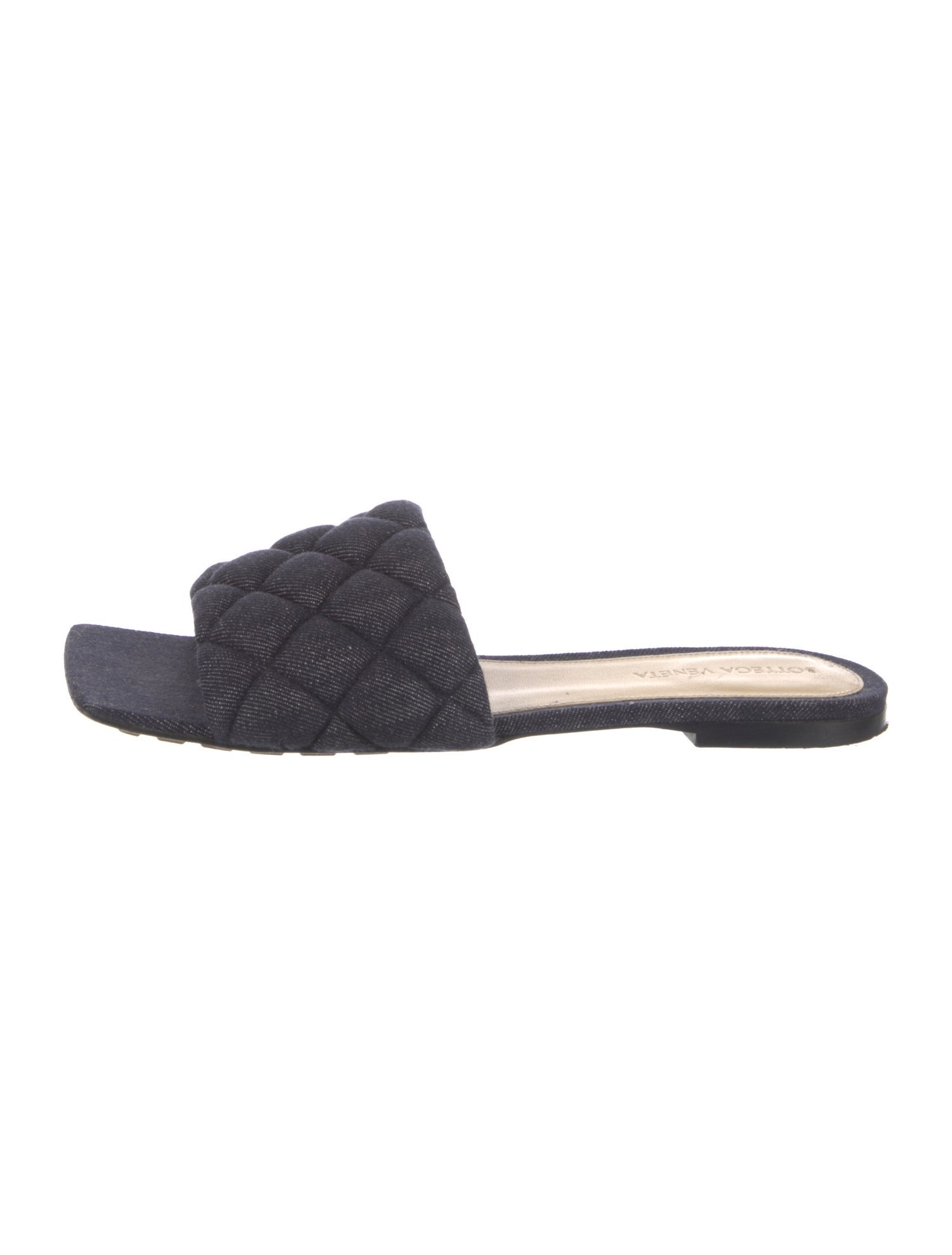 Bottega Veneta Intrecciato Weave Denim Slides