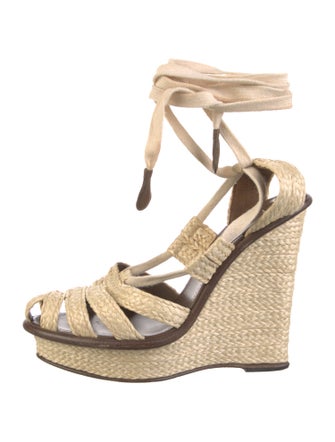 Bottega Veneta Raffia Braided Accents T-Strap Pumps
