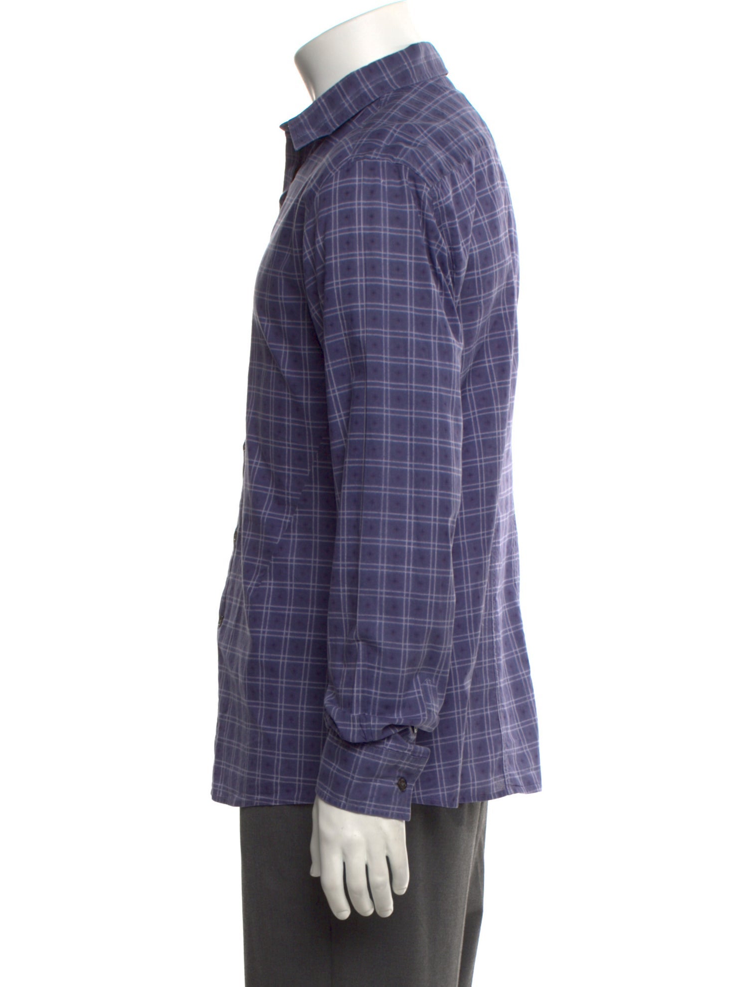 Bottega Veneta Plaid Print Long Sleeve Dress Shirt