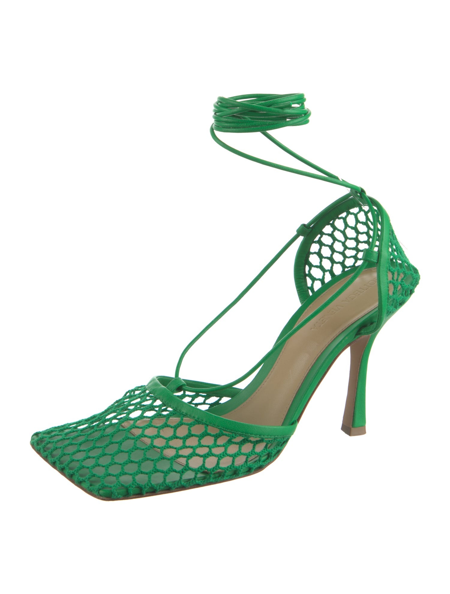 Bottega Veneta Mesh Cutout Accent Slingback Pumps