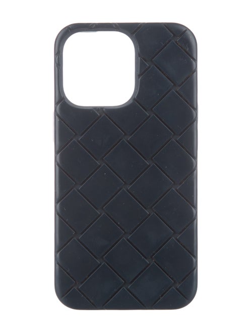 Bottega Veneta Blue Rubber Phone Case w/ Embroidered Logo Style