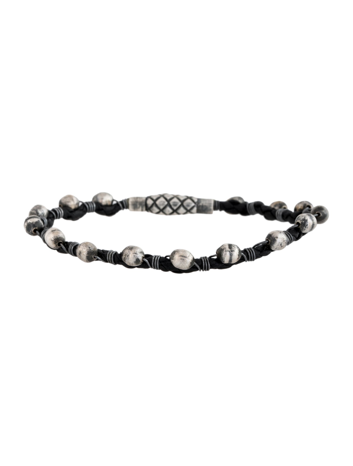 Bottega Veneta Leather Beaded Bangle Bracelet