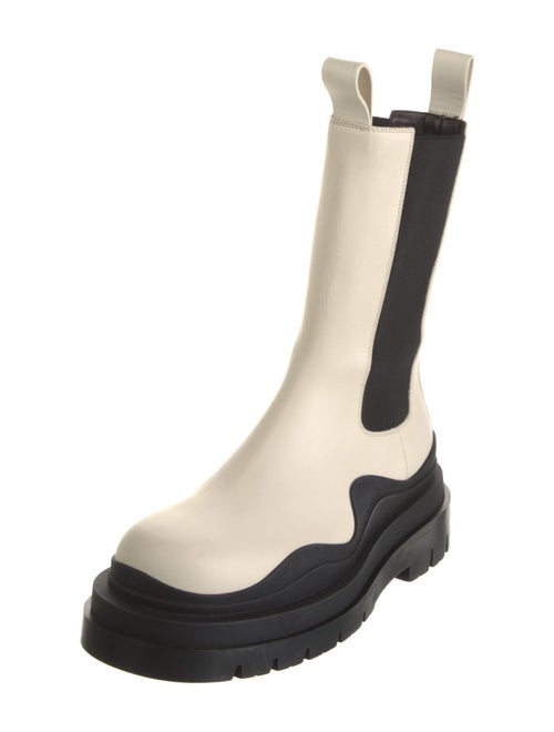 Bottega Veneta Leather Colorblock Pattern Chelsea Boots