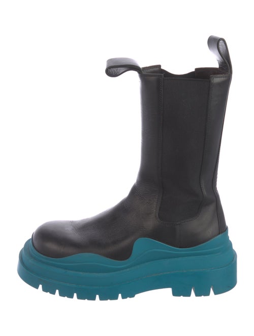 Bottega Veneta Leather Colorblock Pattern Rain Boots