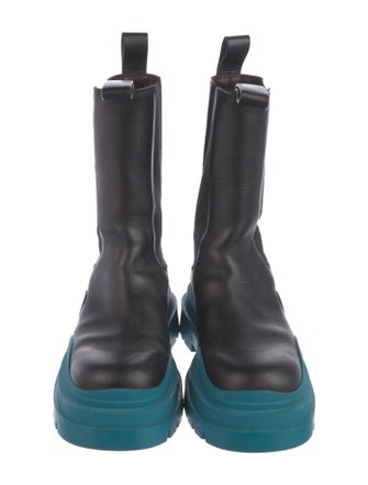 Bottega Veneta Leather Colorblock Pattern Rain Boots