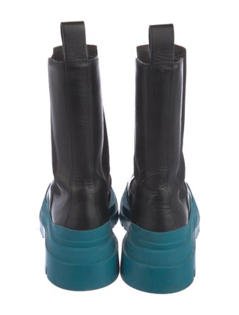 Bottega Veneta Leather Colorblock Pattern Rain Boots