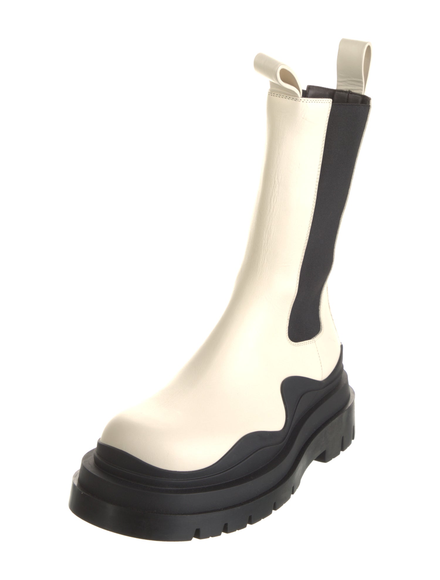 Bottega Veneta Leather Colorblock Pattern Chelsea Boots