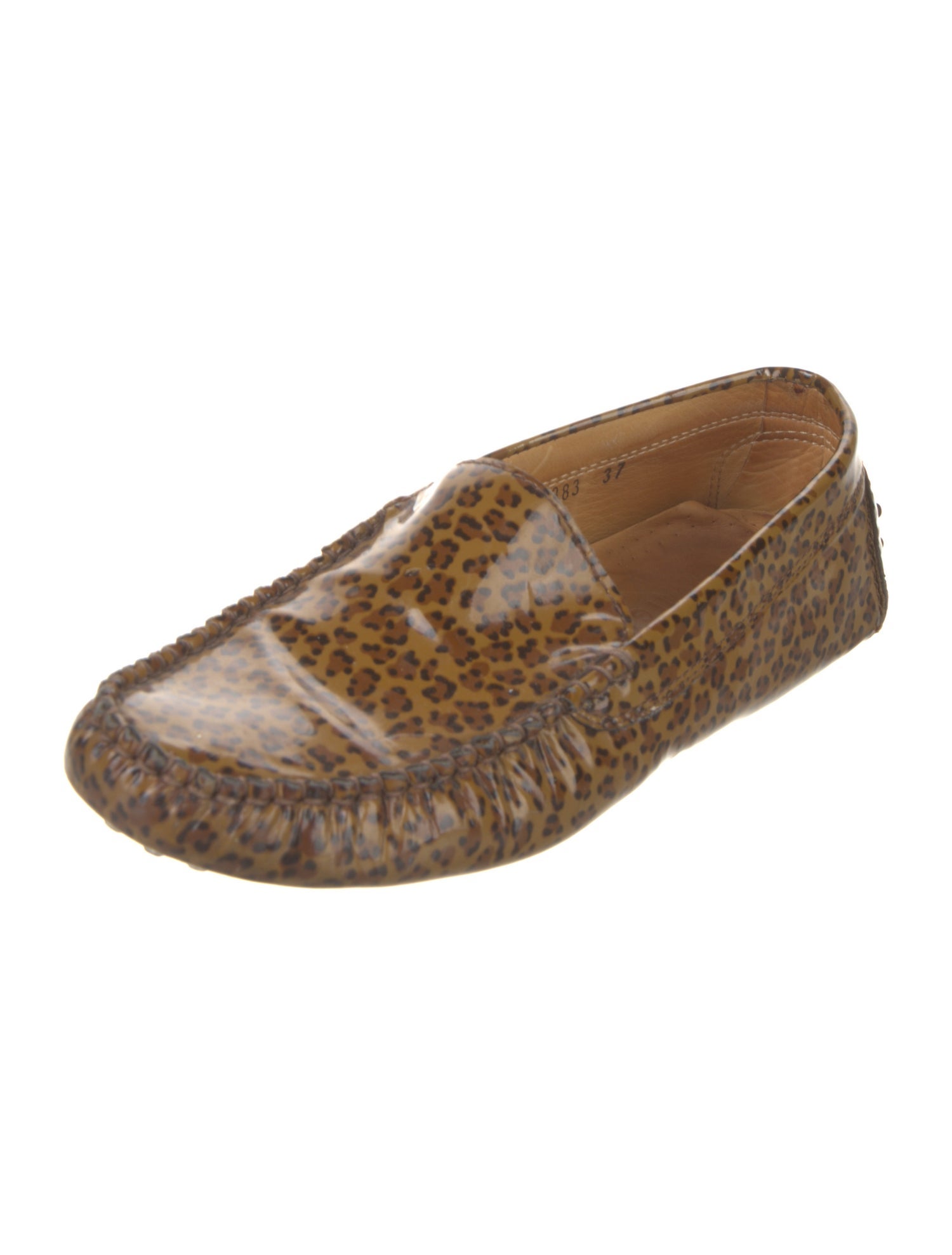 Bottega Veneta Patent Leather Animal Print Loafers