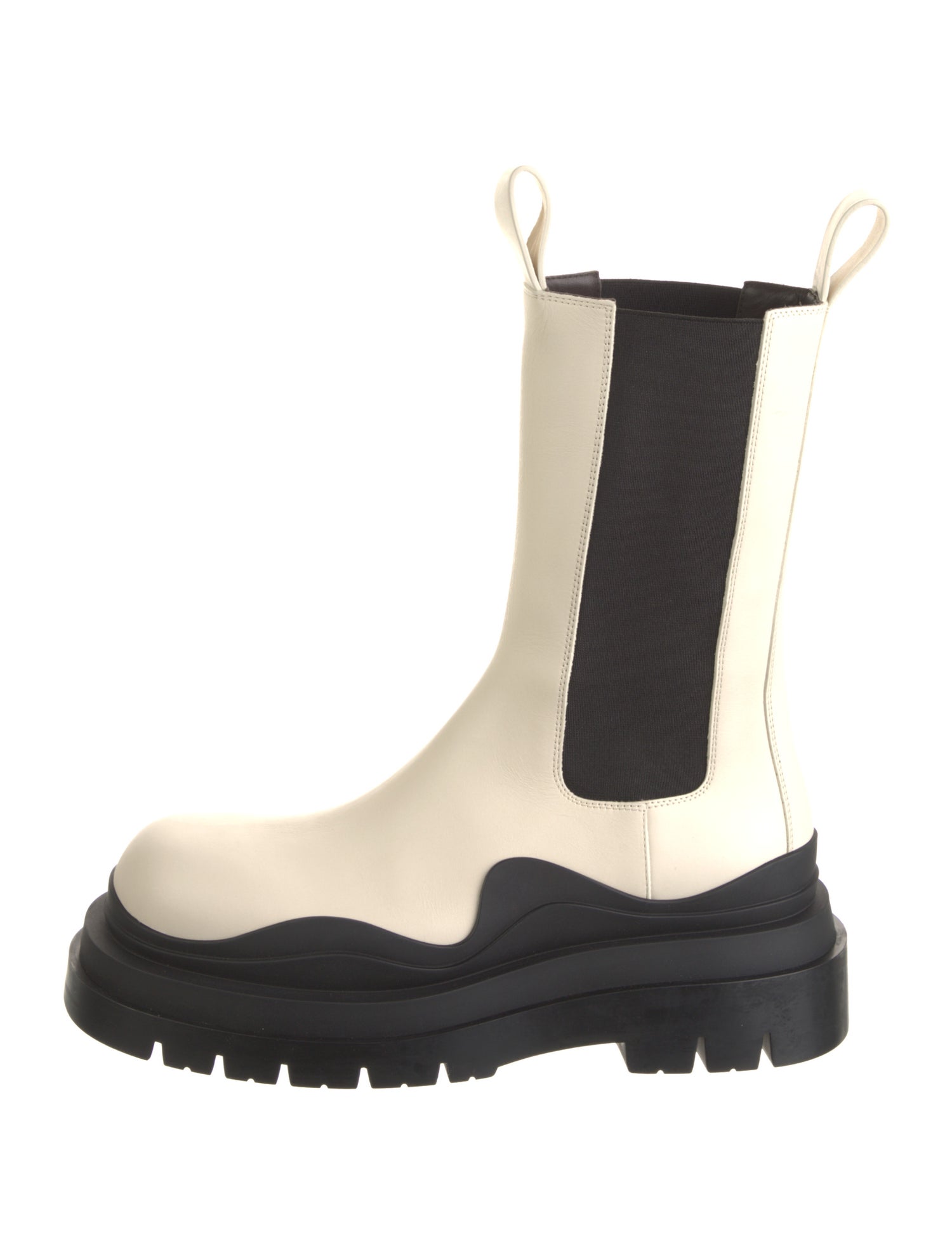 Bottega Veneta Leather Colorblock Pattern Chelsea Boots