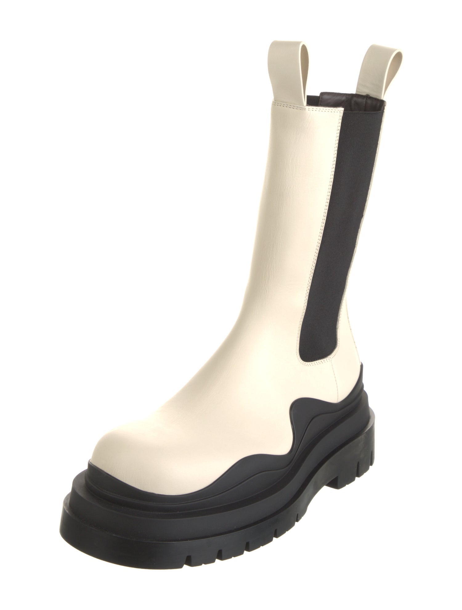 Bottega Veneta Leather Colorblock Pattern Chelsea Boots