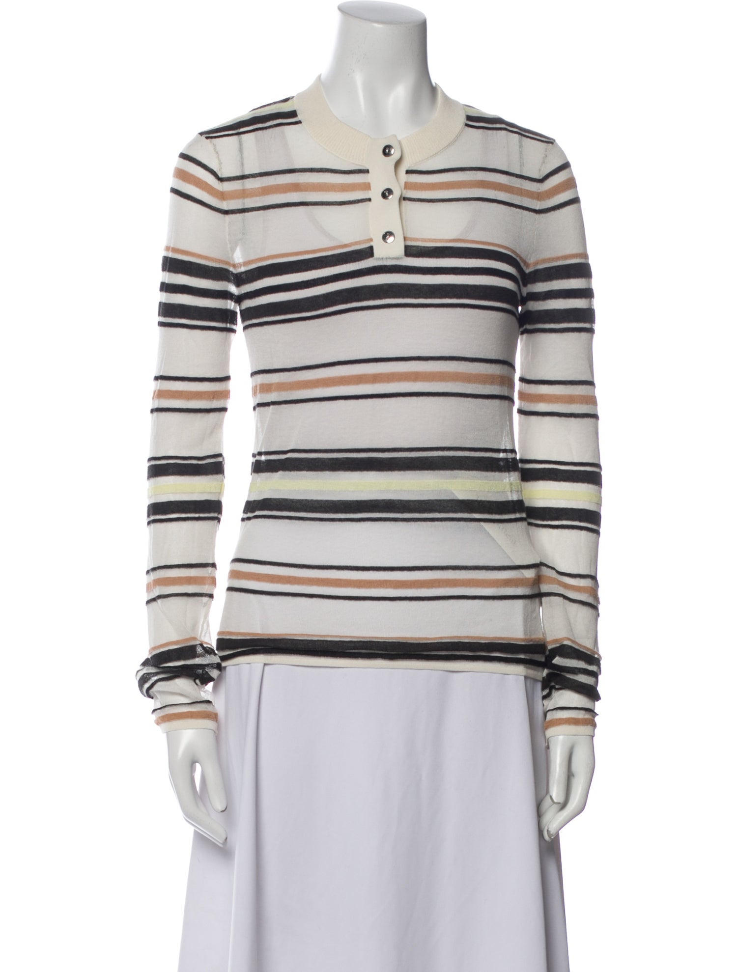 Bottega Veneta Striped Crew Neck Top