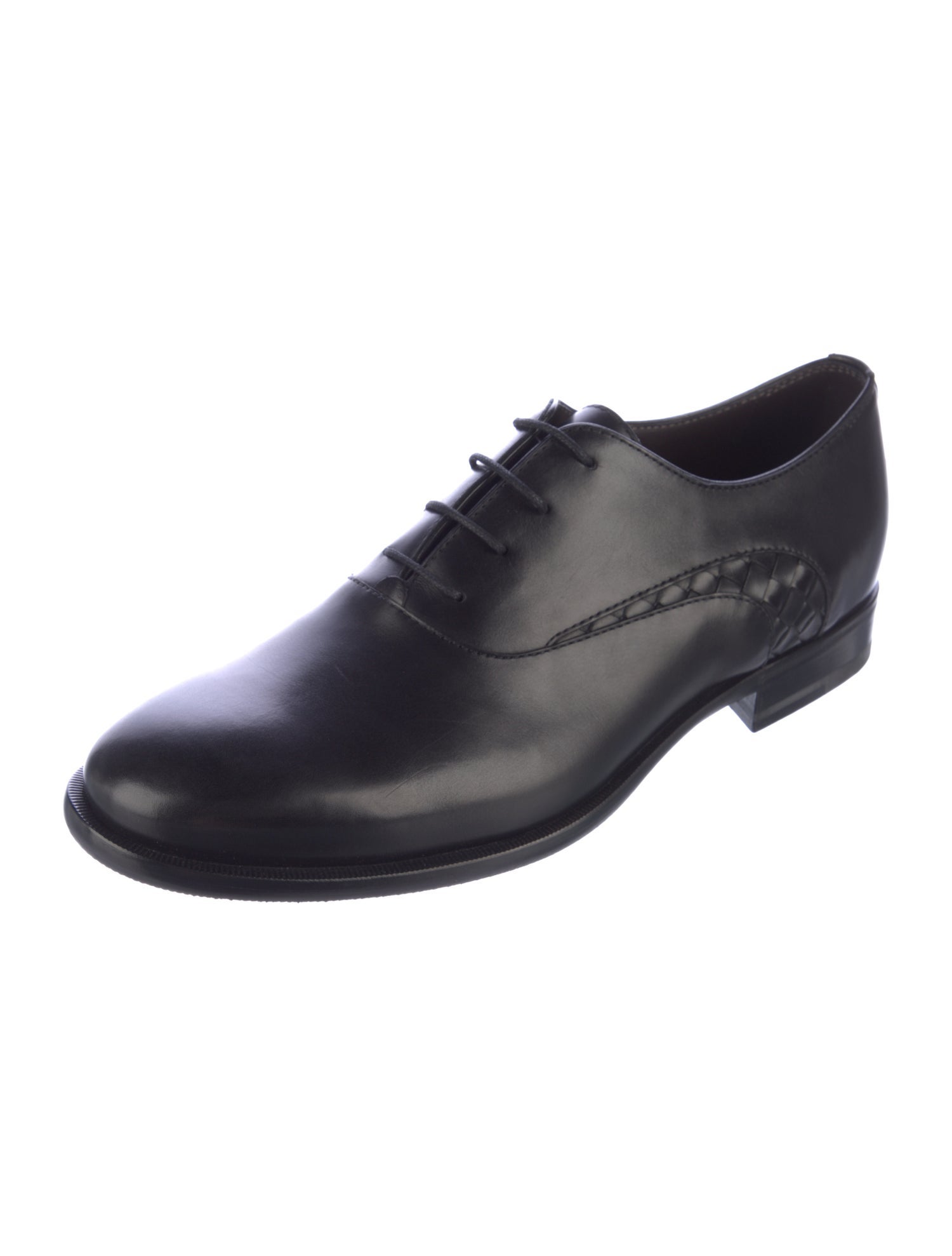 Bottega Veneta Intrecciato Weave Leather Oxfords