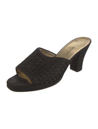 Bottega Veneta Intrecciato Weave Satin Slides