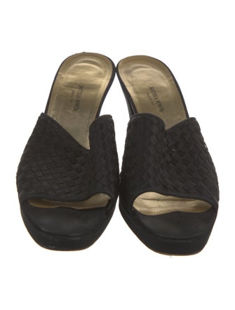 Bottega Veneta Intrecciato Weave Satin Slides
