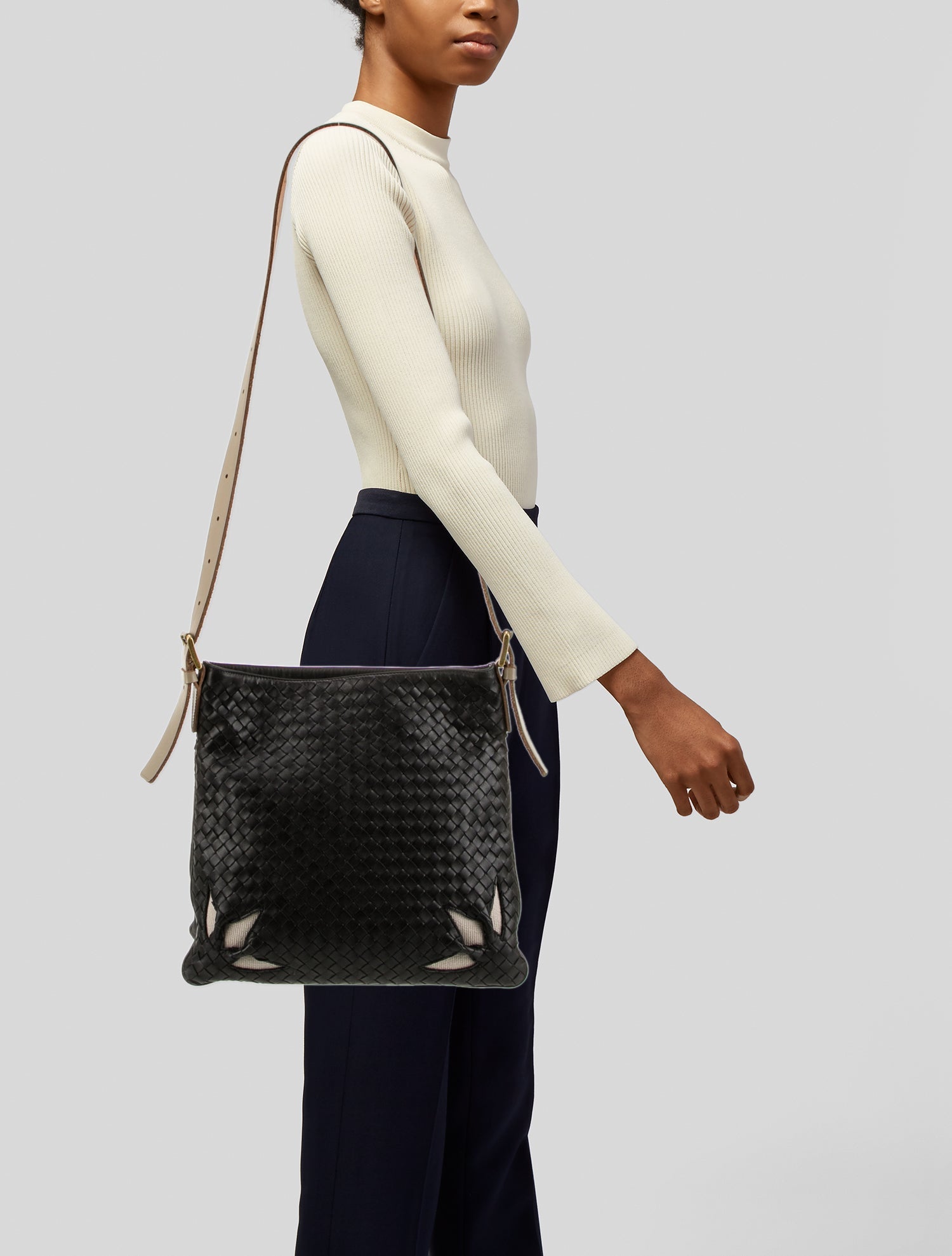 【PHOEBE PHILO】人気★Gig Bag レザー ショルダーバッグ PHOEBE PHILO | GIG BAG | BLACK LEATHER
