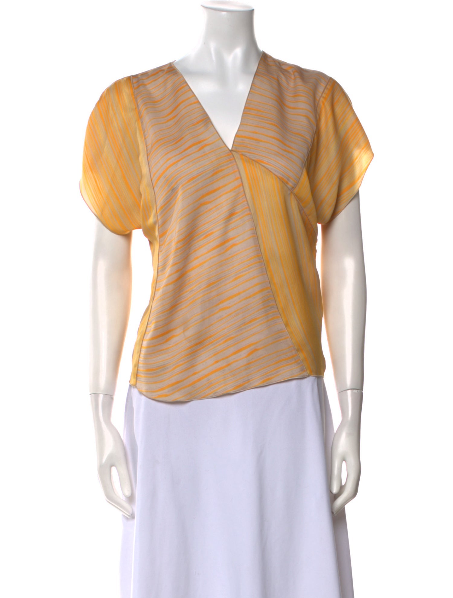 Bottega Veneta Striped V-Neck Top