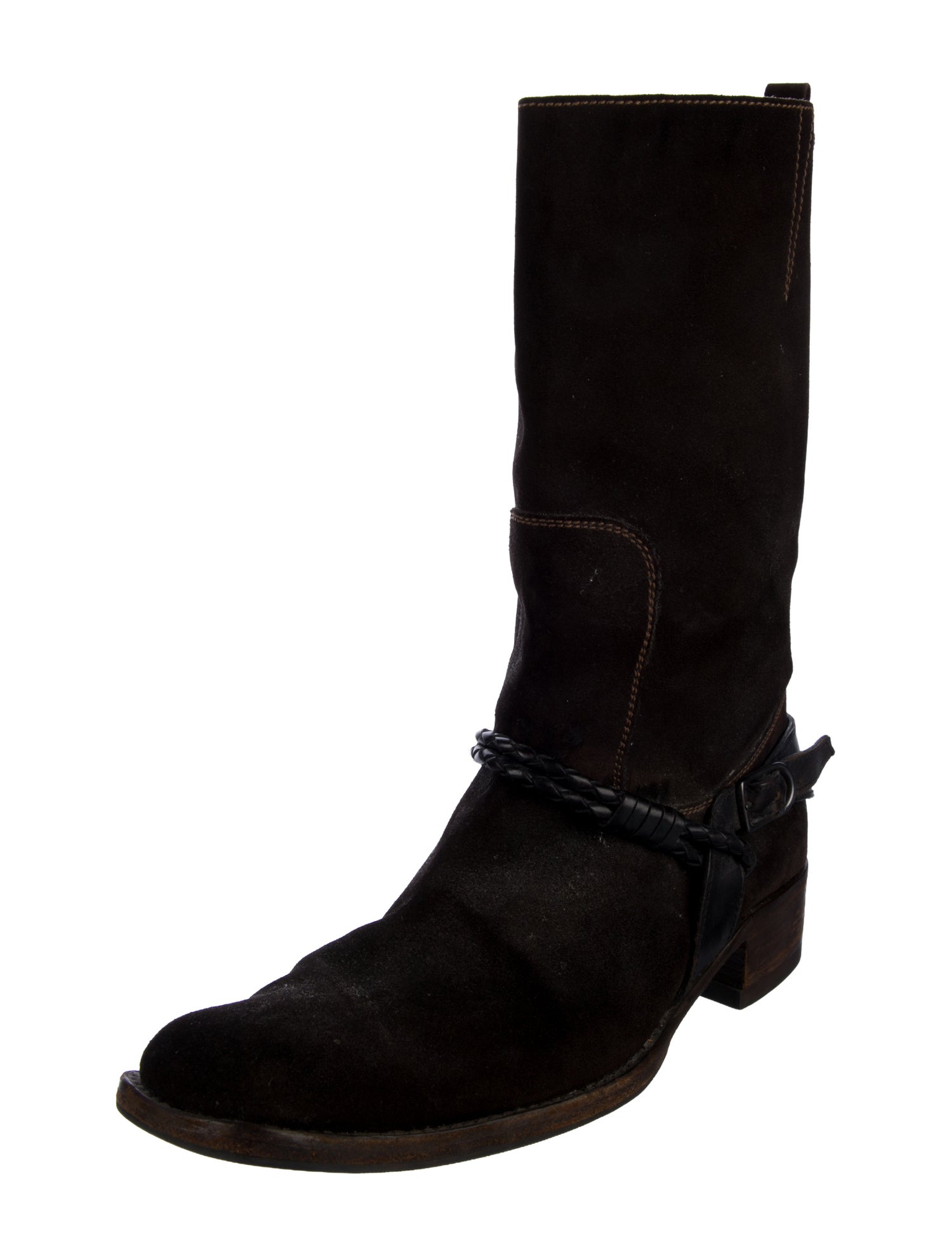 Bottega Veneta Intrecciato Weave Suede Boots