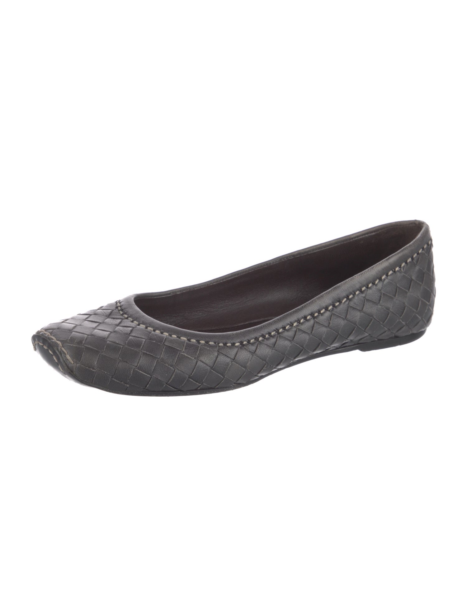 Bottega Veneta Intrecciato Weave Leather Flats