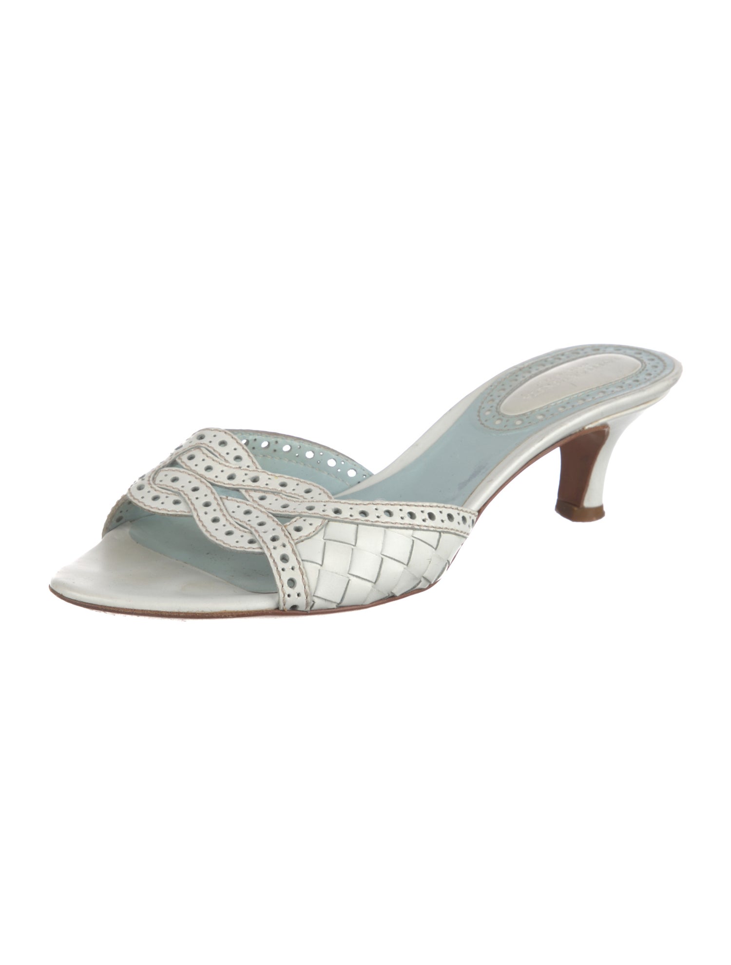 Bottega Veneta Intrecciato Weave Leather Slides