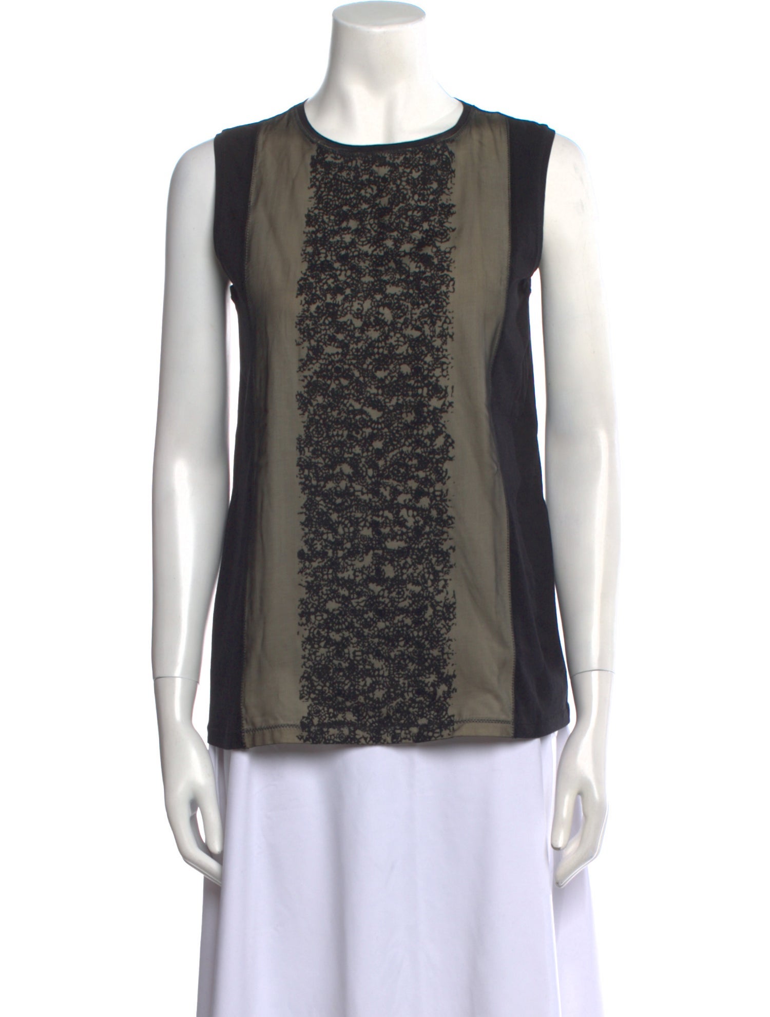 Bottega Veneta Lace Pattern Crew Neck Top