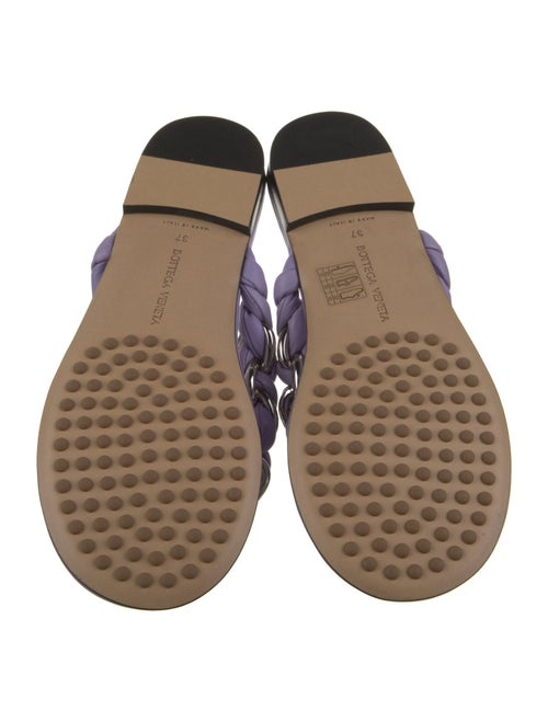 Bottega Veneta Leather Chain-Link Accents Slides