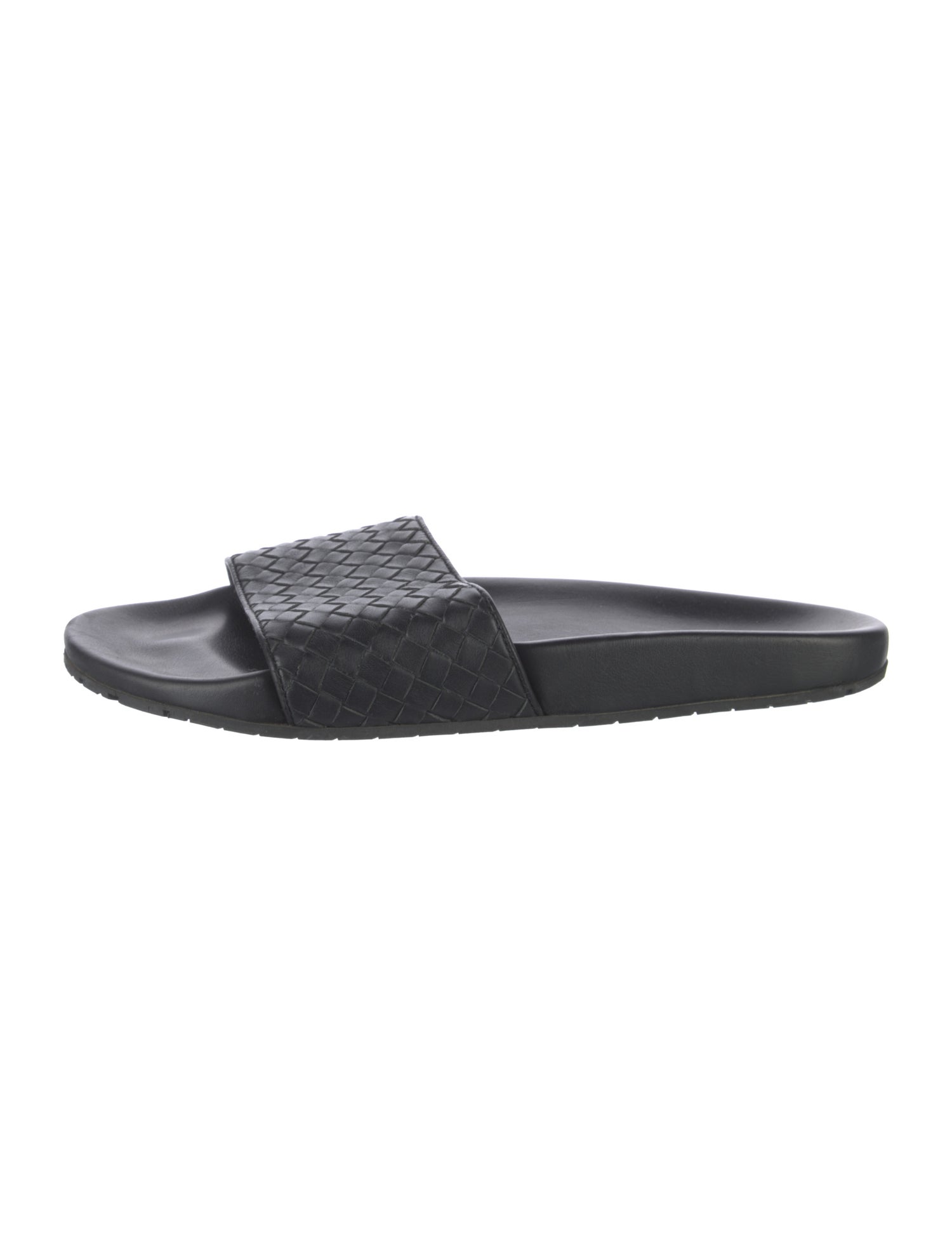 Bottega Veneta Intrecciato Weave Leather Slides