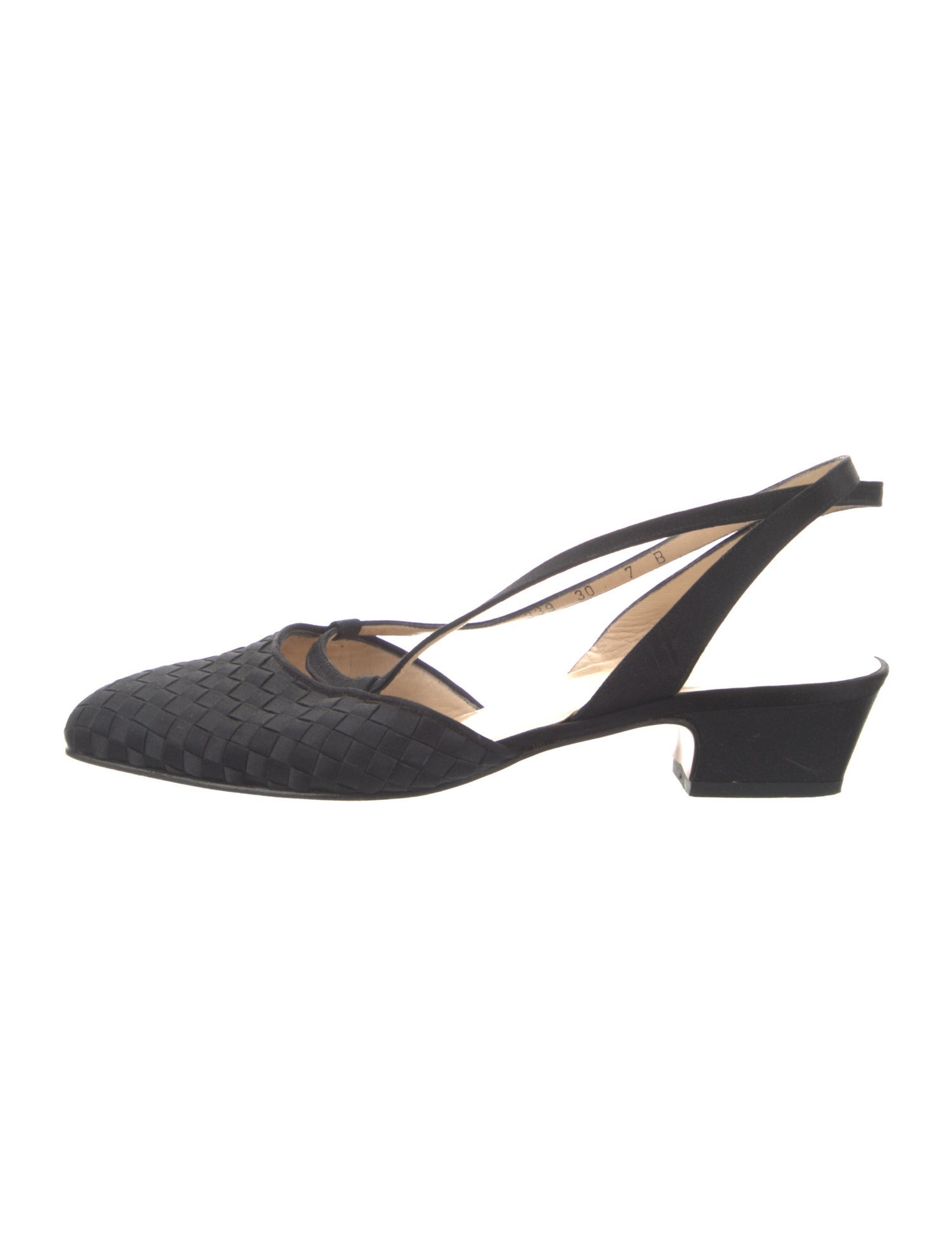 Bottega Veneta Intrecciato Weave Satin Slingback Pumps