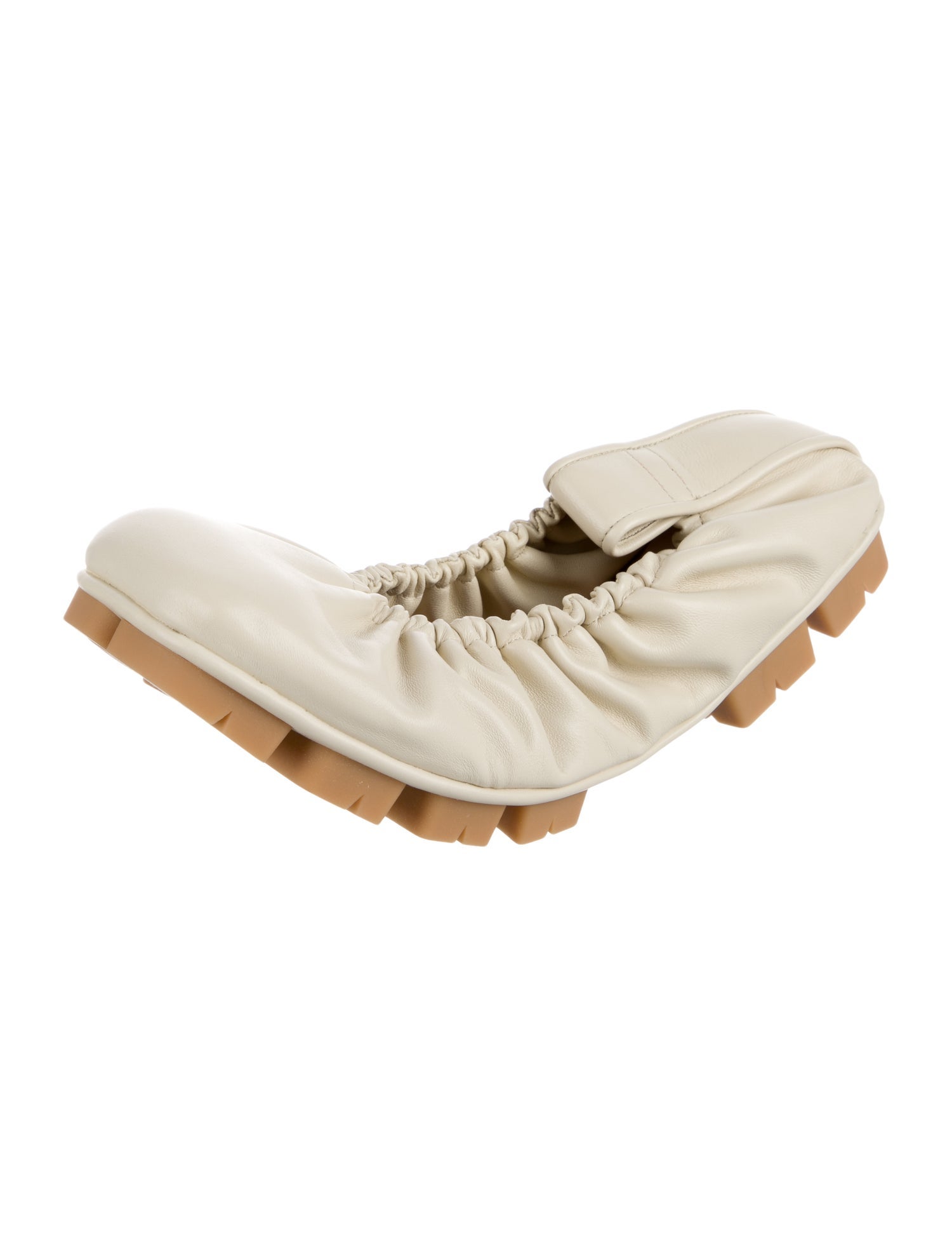 Bottega Veneta Leather Colorblock Pattern Ballet Flats