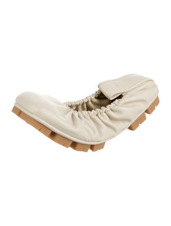 Bottega Veneta Leather Colorblock Pattern Ballet Flats