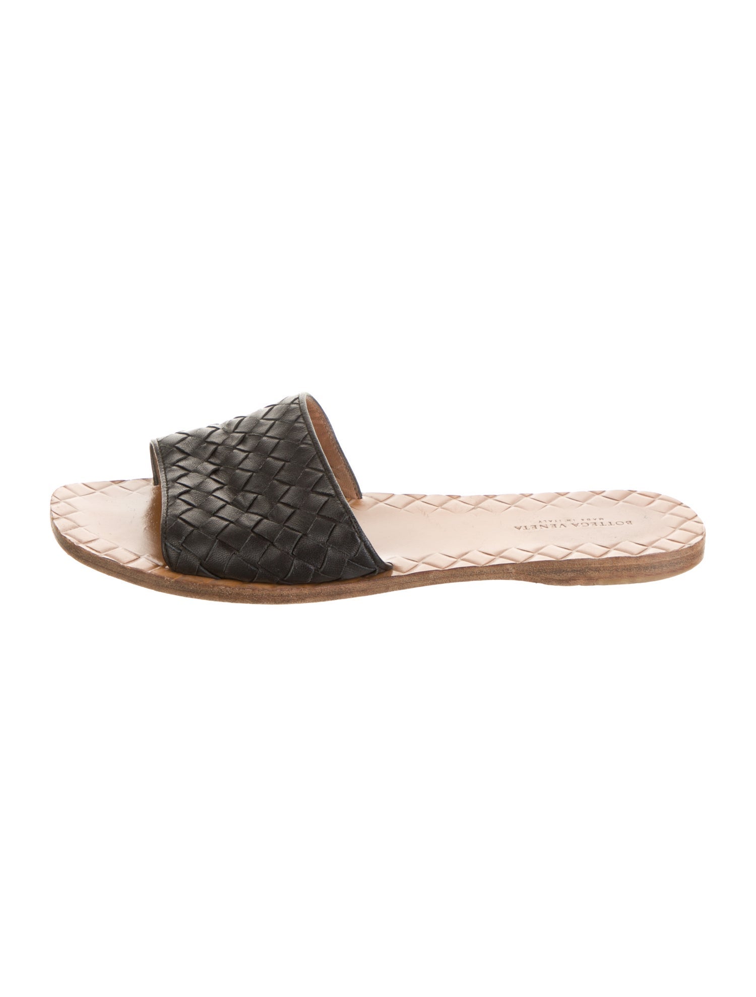 Bottega Veneta Intrecciato Weave Leather Slides
