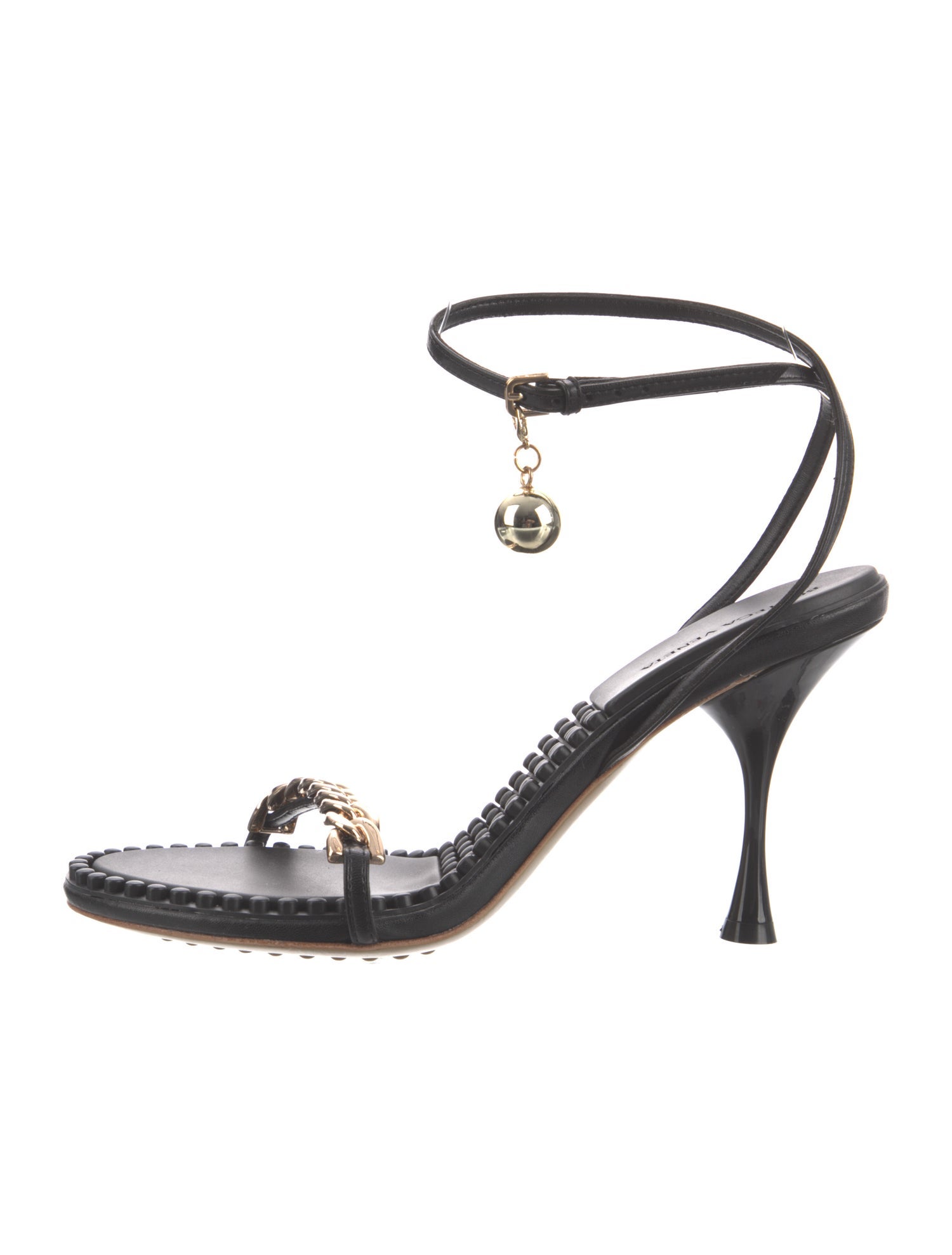 Bottega Veneta Leather Chain-Link Accents Sandals