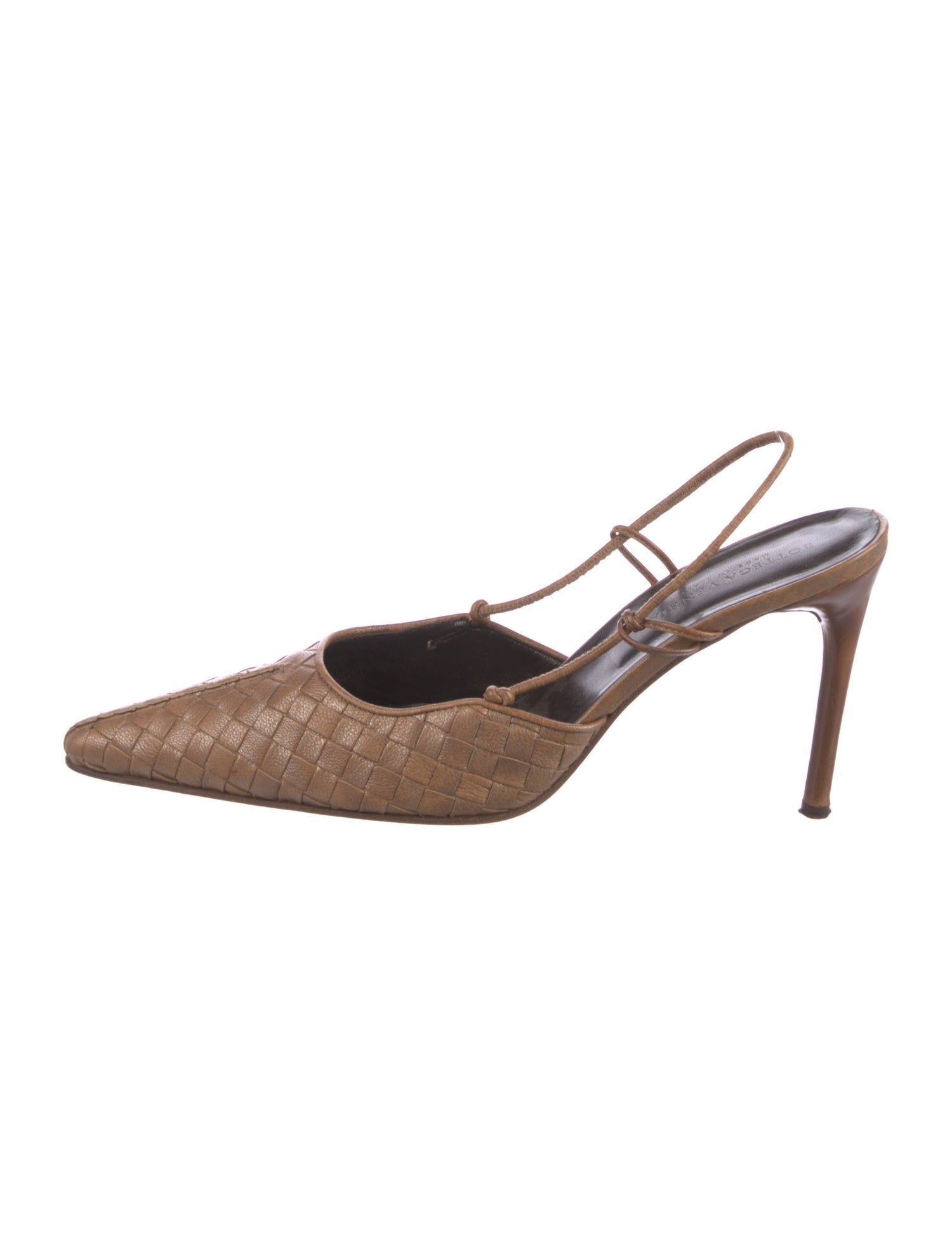 Bottega Veneta Intrecciato Weave Leather Slingback Pumps