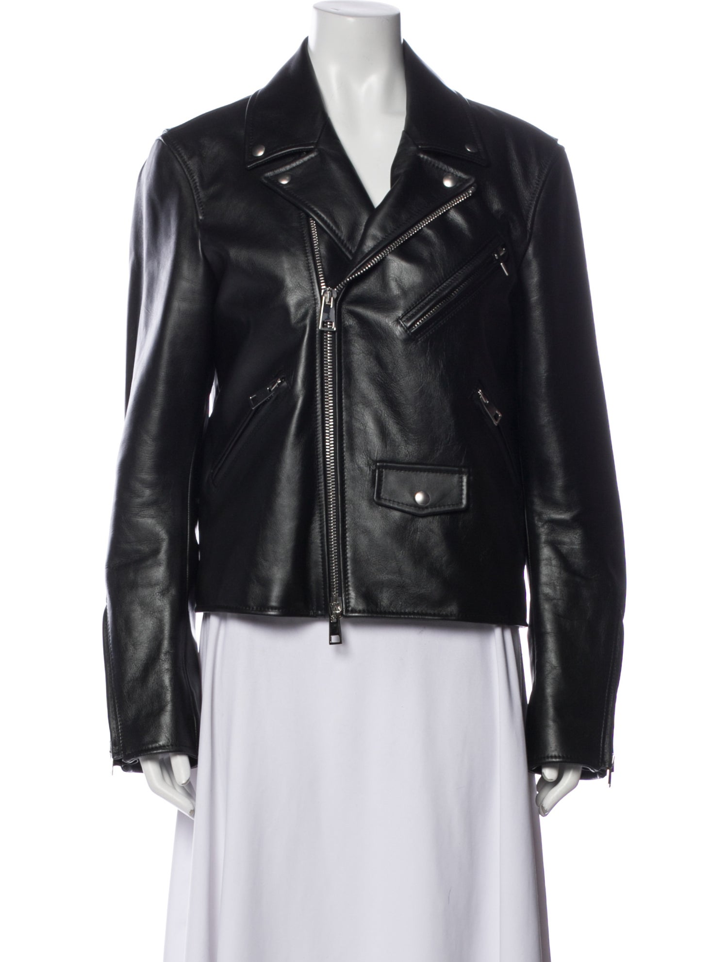 Bottega Veneta Calf Leather Biker Jacket