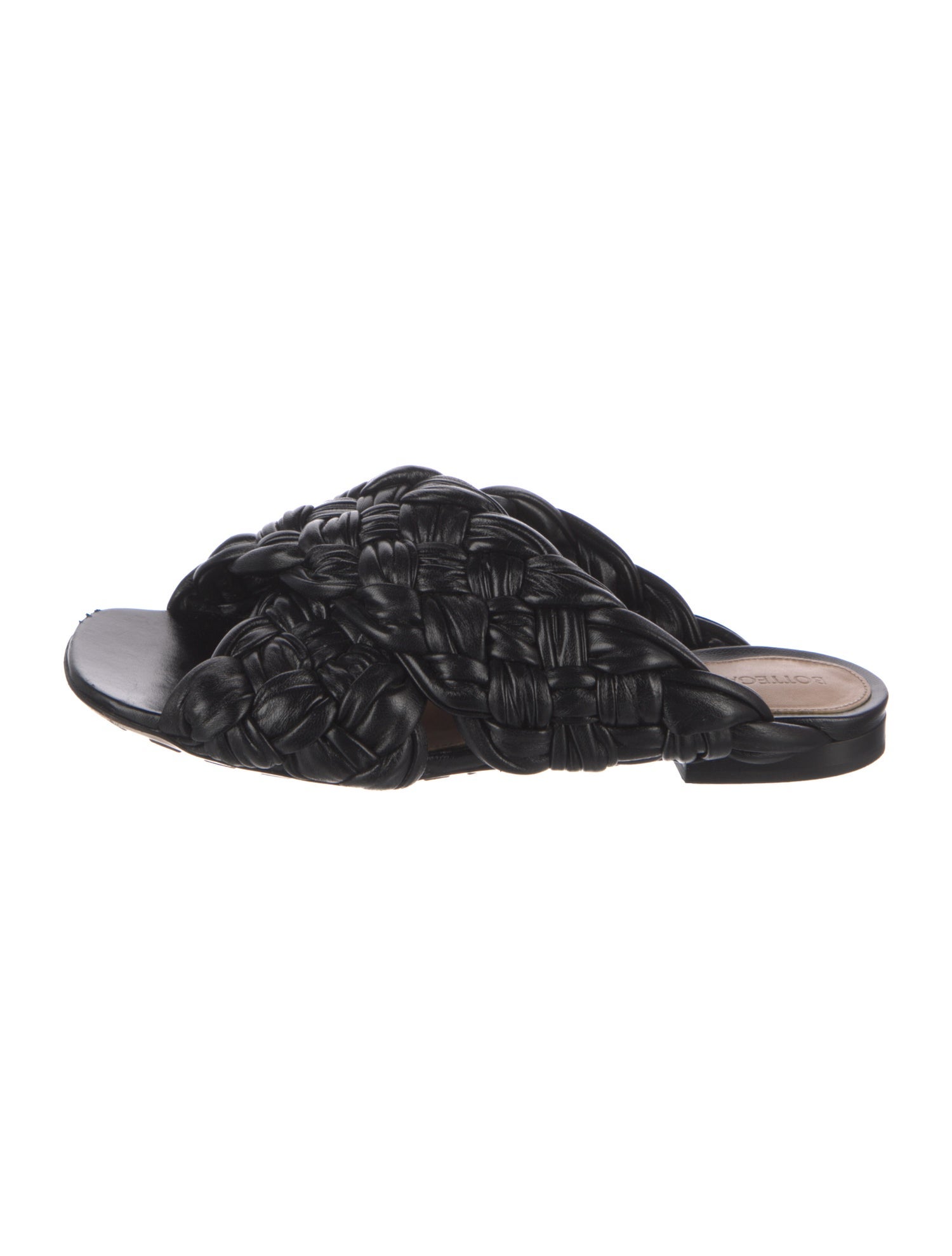Bottega Veneta Intrecciato Weave Leather Slides