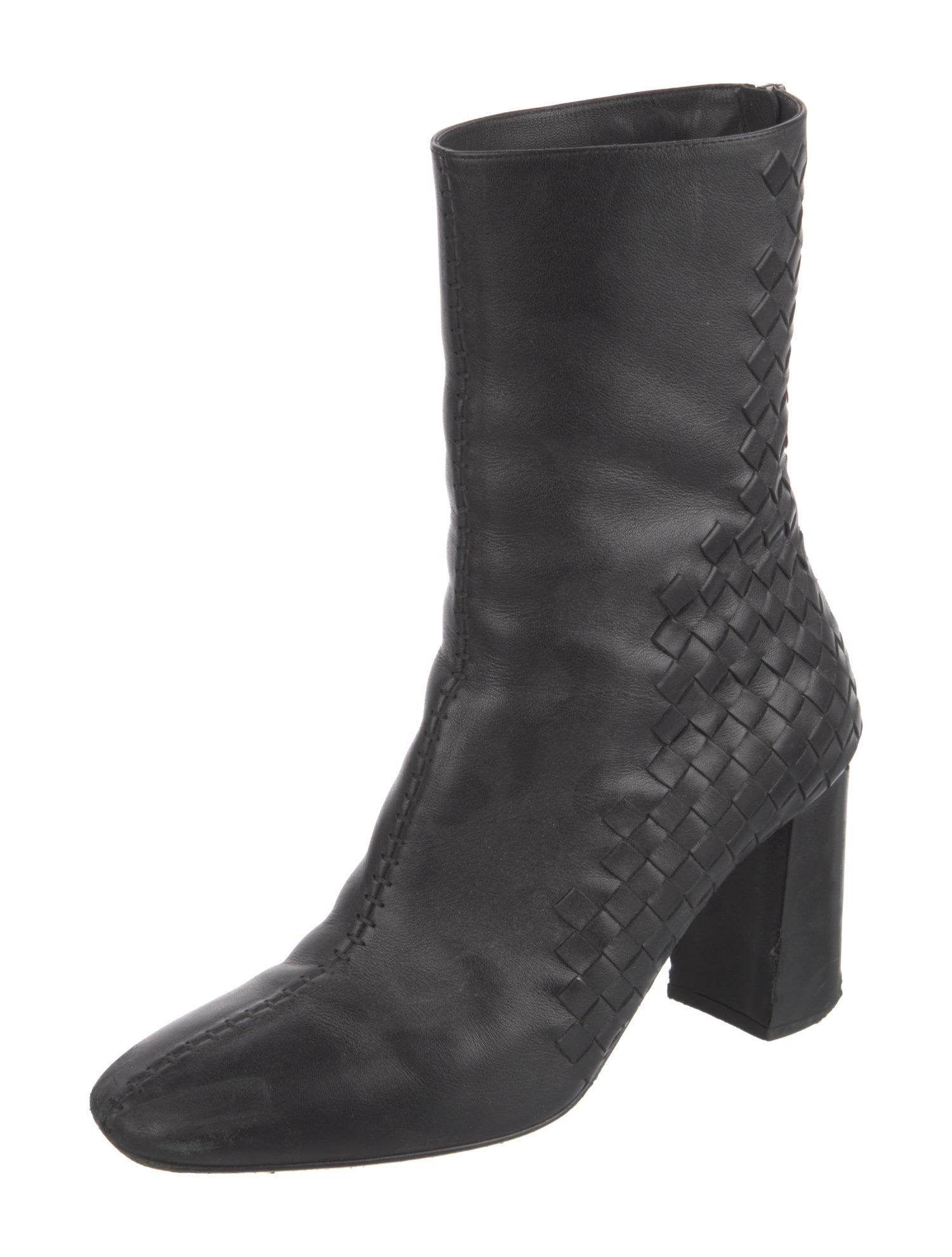 Bottega Veneta Intrecciato Weave Leather Boots
