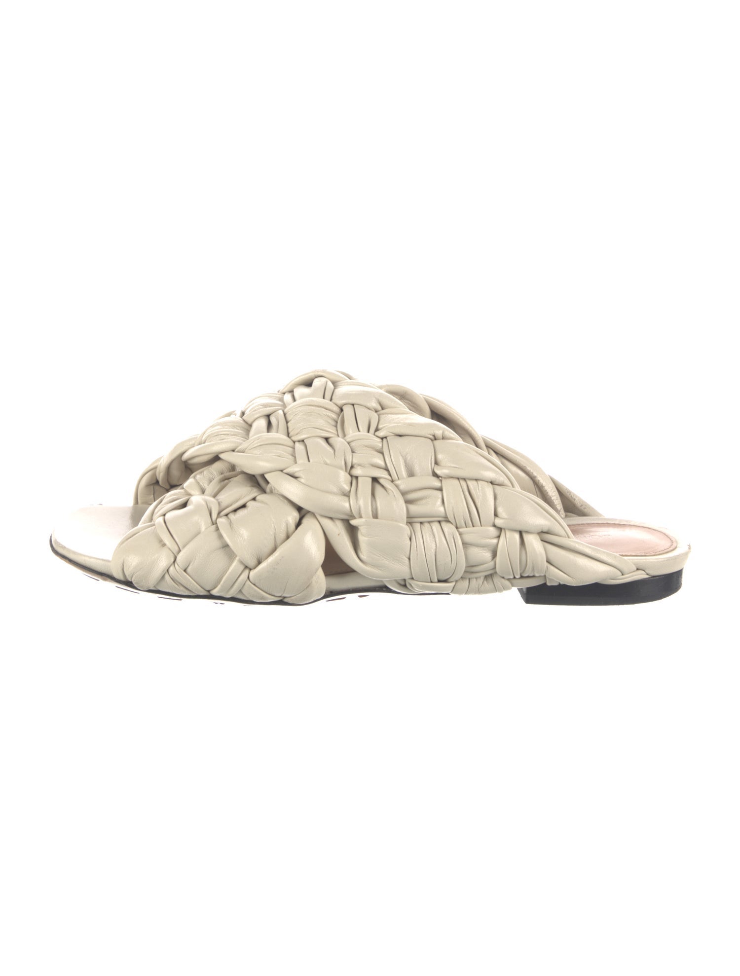 Bottega Veneta Intrecciato Weave Leather Slides