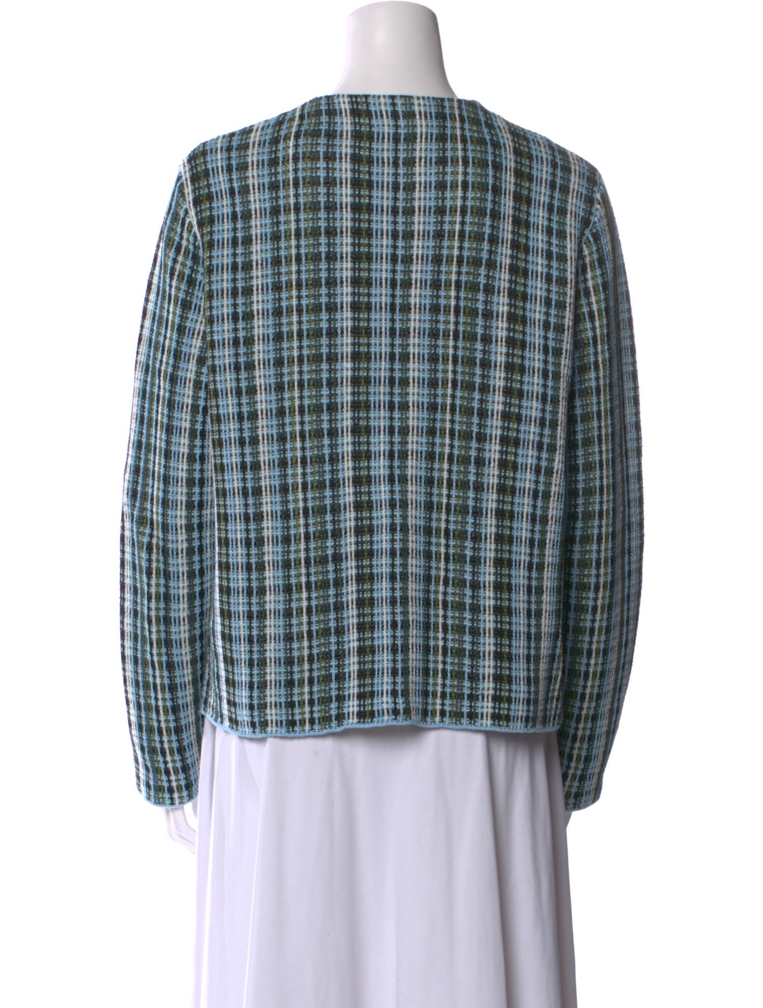 Bottega Veneta Linen Plaid Print Sweater