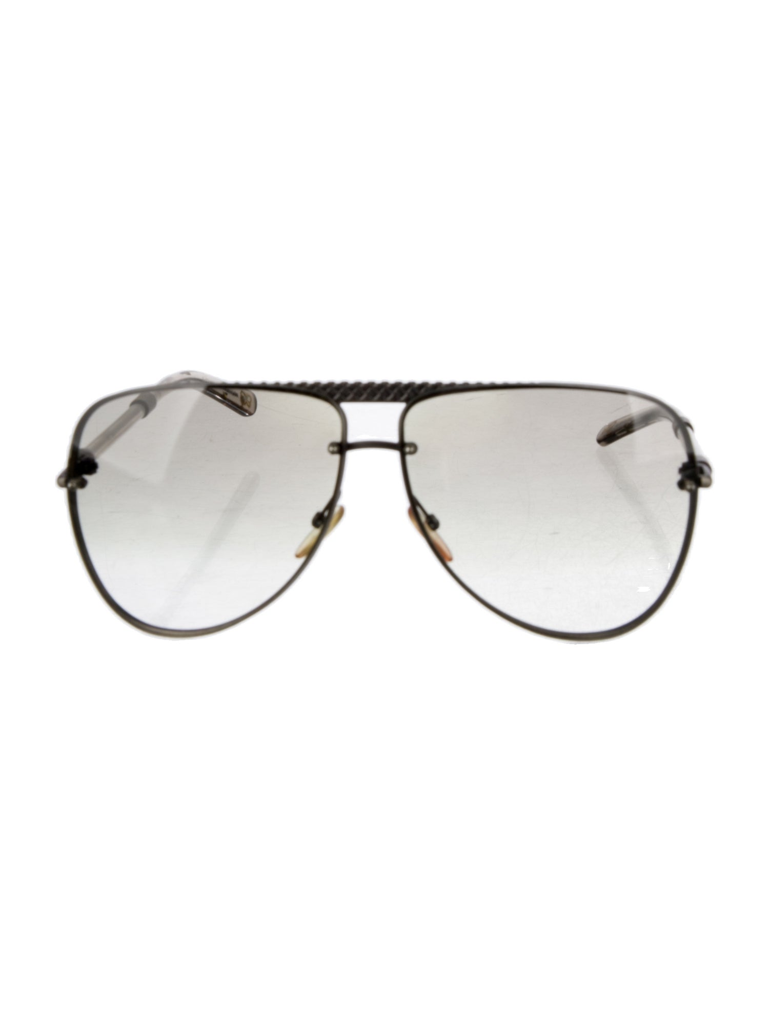 Bottega Veneta Intrecciato Weave Aviator Sunglasses