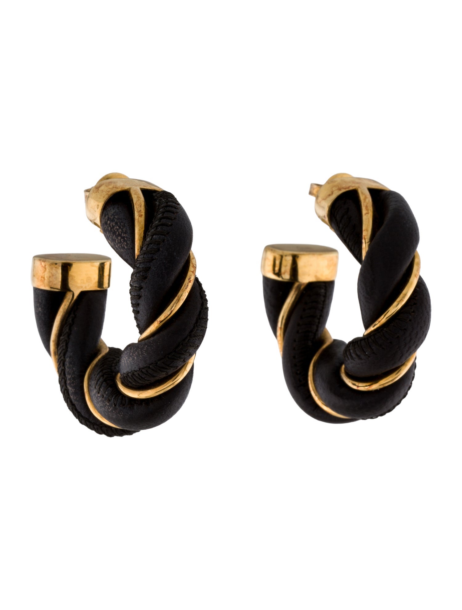 Bottega Veneta Leather Hoop Earrings