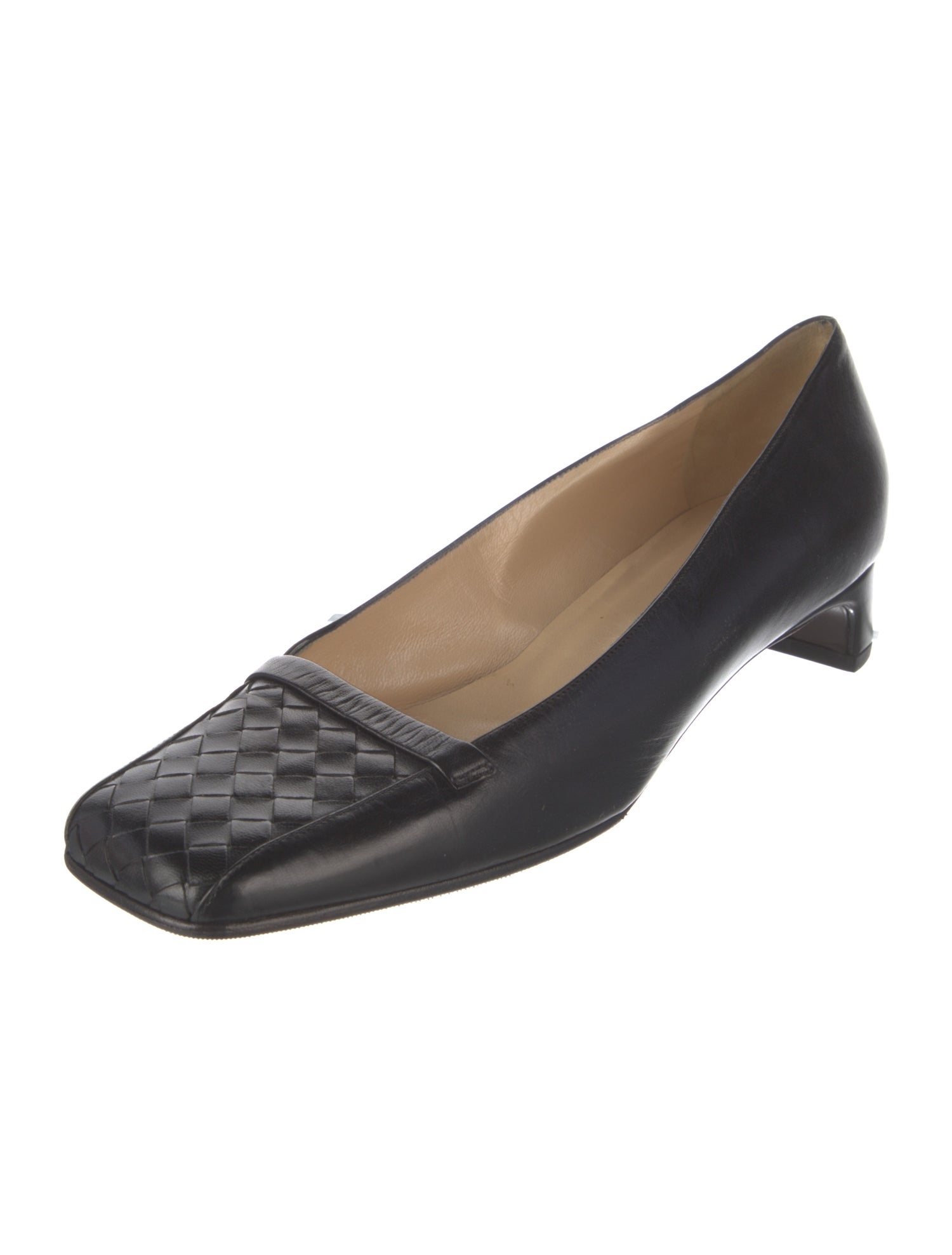 Bottega Veneta Intrecciato Weave Leather Pumps