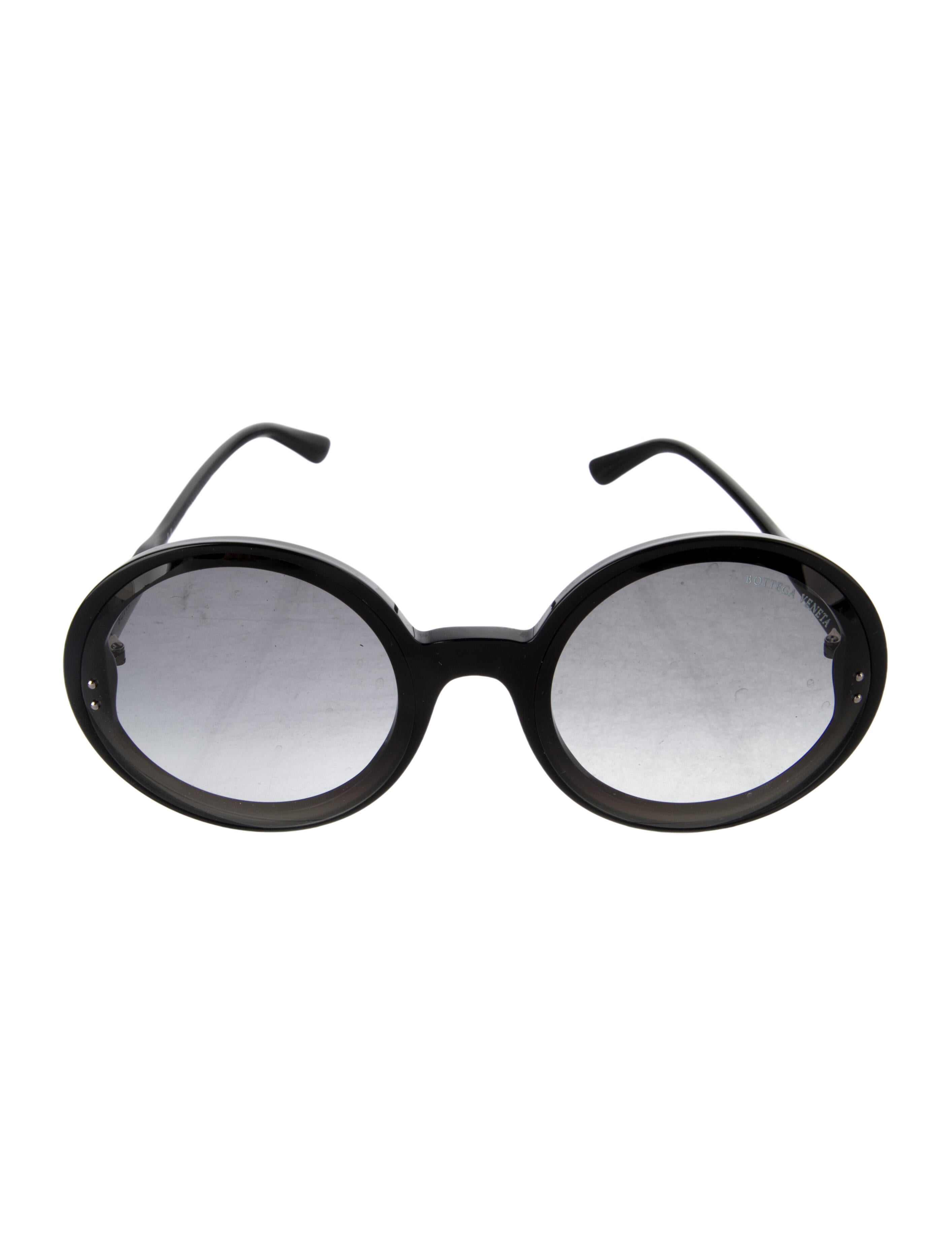 Bottega Veneta Intrecciato Weave Round Sunglasses