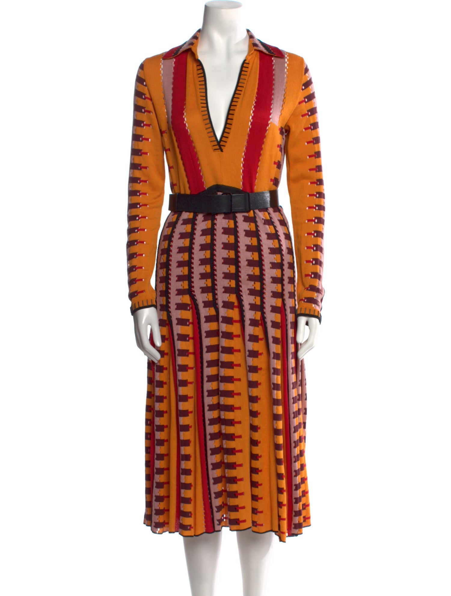 Bottega Veneta Striped Midi Length Dress