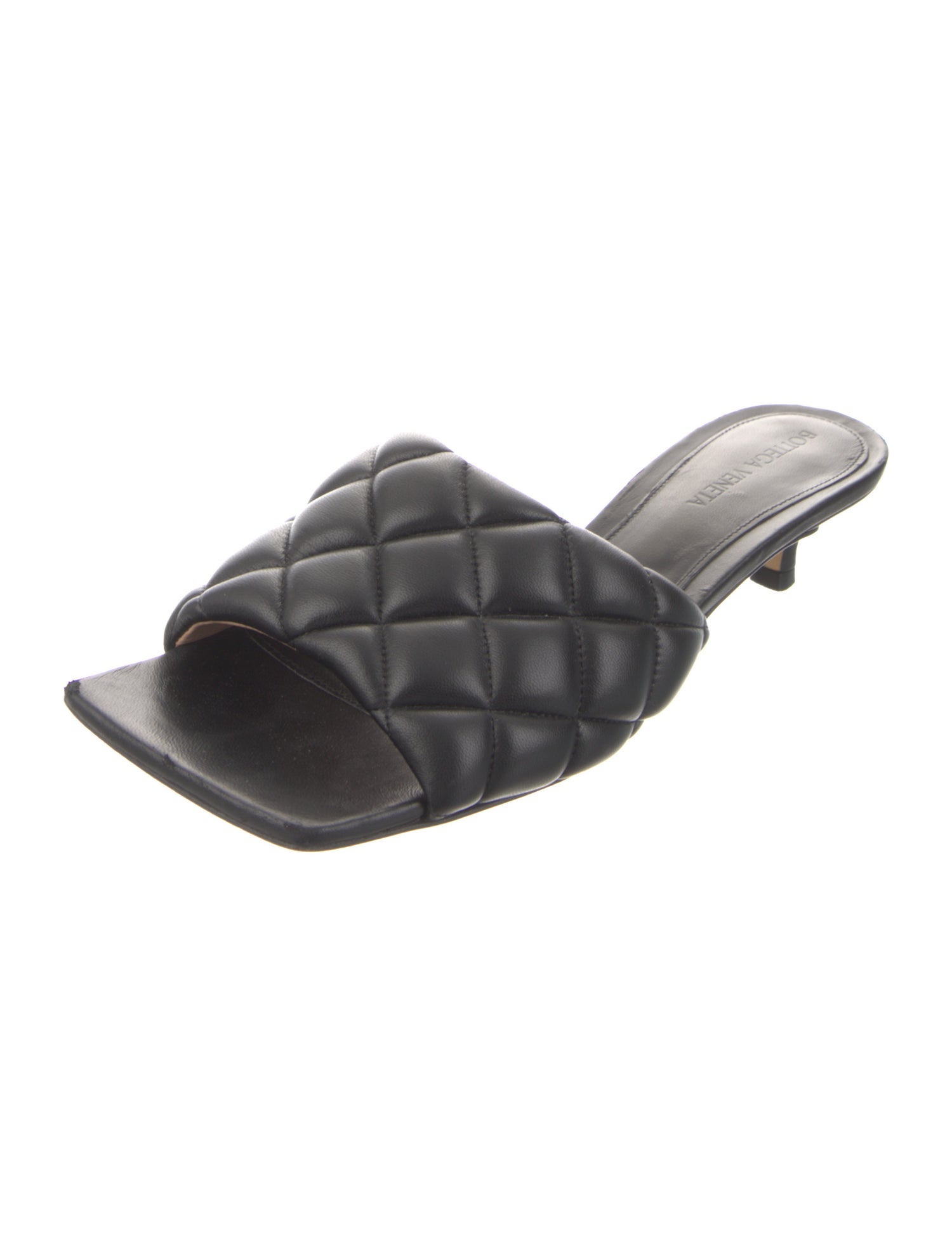 Bottega Veneta Quilted Pattern Leather Slides