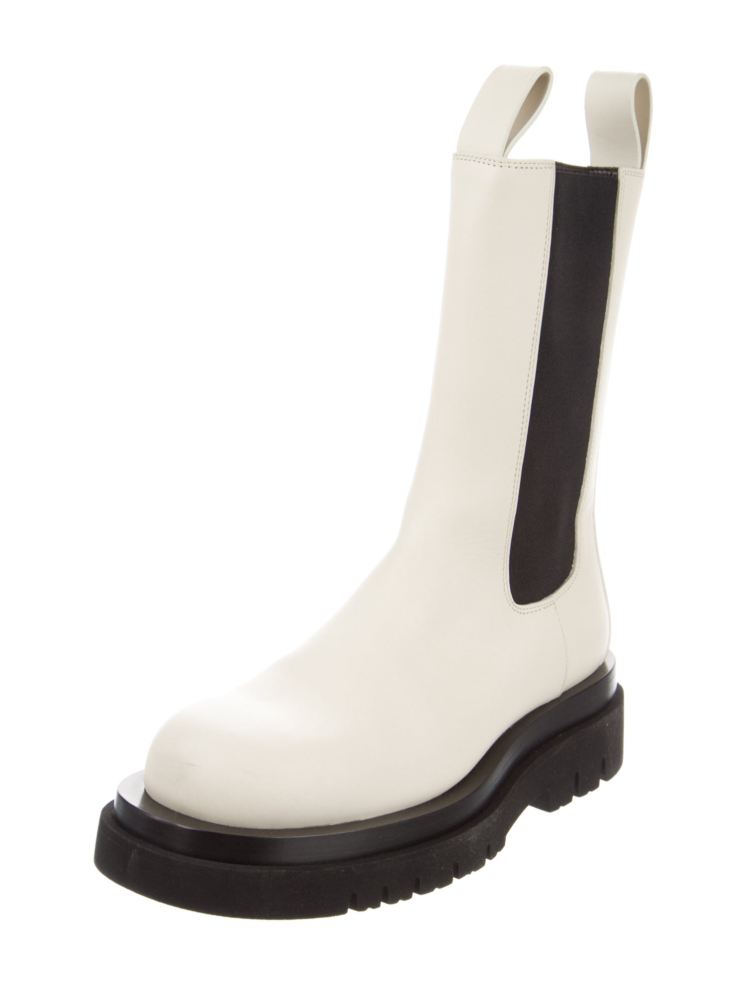 Bottega Veneta Leather Colorblock Pattern Chelsea Boots